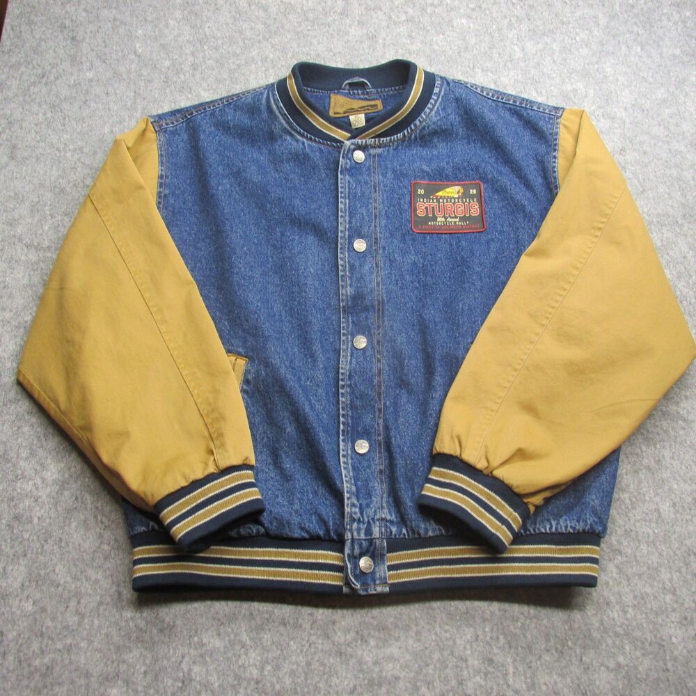 Indian Sturgis Patch Jean Jacket Varsity Jacket Port Authority